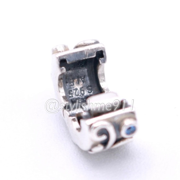 Authentic PANDORA Tendril Blue CZ Clip - Picture 10 of 11